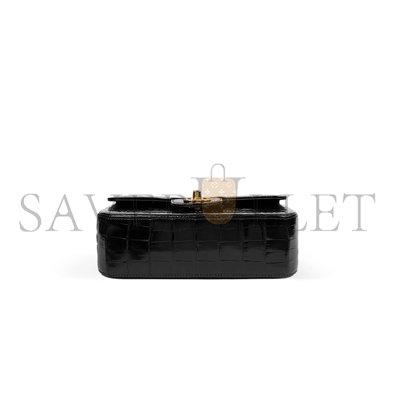 CHANEL MASTER MINI ALLIGATOR FLAP BAG IN BLACK (20*12*6cm)